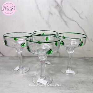4 Margarita Glasses with Lime Slices Icon - NEW